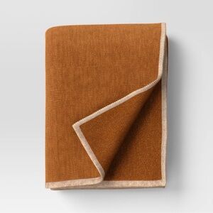 NEW Threshold The Cozy Collection Cozy Camel Faux Cashmere Knit Throw